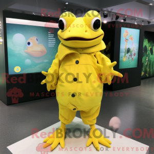 Yellow Frog mascot costume...