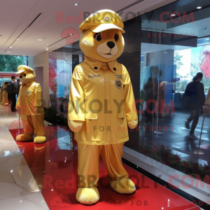 Gold Police Officer mascot...