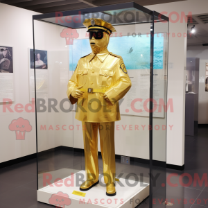 Gold Police Officer mascot...