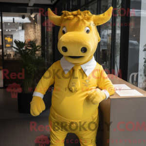 Yellow Bull maskot kostume...