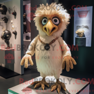 Beige Harpy maskot kostume...