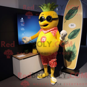 Gul jordbær maskot kostume...