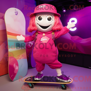 Magenta skateboard maskot...