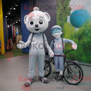 Grå Unicyclist maskot...