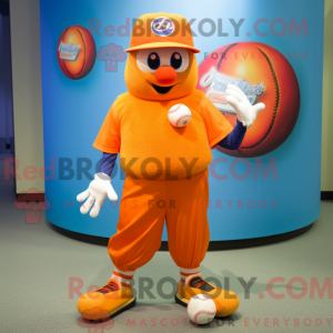 Orange Baseball Ball mascot...