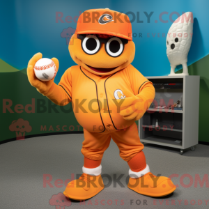 Orange Baseball Ball mascot...