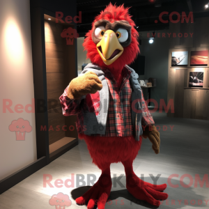 Rød Harpy maskot kostume...