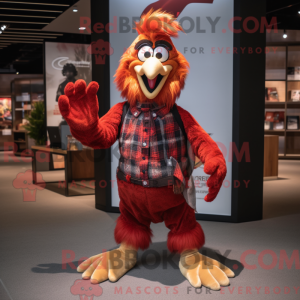 Rød Harpy maskot kostume...