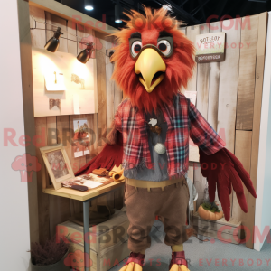 Rød Harpy maskot kostume...