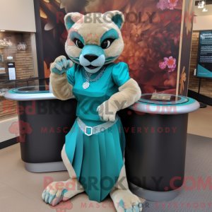 Teal Mountain Lion mascot...