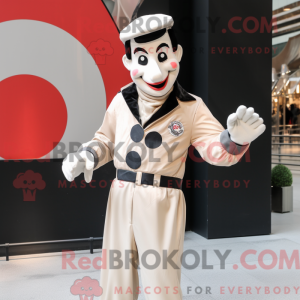 Cream Mime mascot costume...