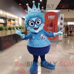 Blue Queen mascot costume...