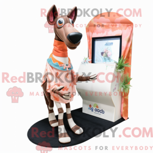 Peach Okapi mascot costume...