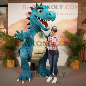 Teal Spinosaurus mascot...
