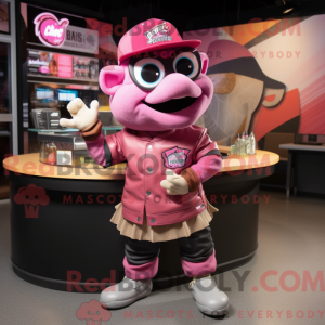 Pink Ceviche mascot costume...