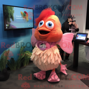 Peach Betta Fish mascot...