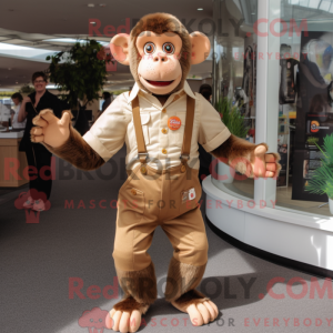 Tan Monkey mascot costume...