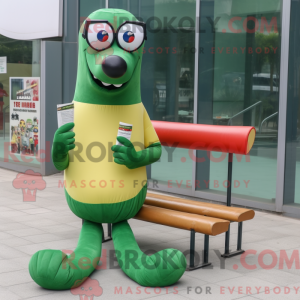 Green Hot Dogs mascot...