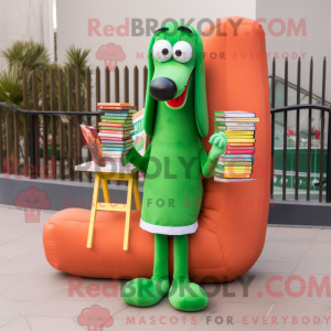 Green Hot Dogs mascot...