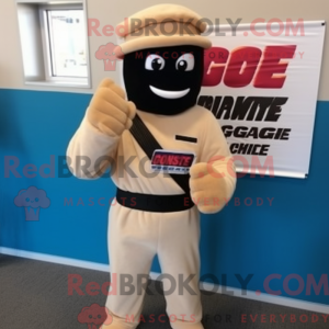 Cream Gi Joe mascot costume...