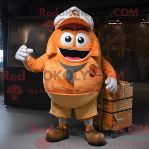 Orange Steak mascot costume...