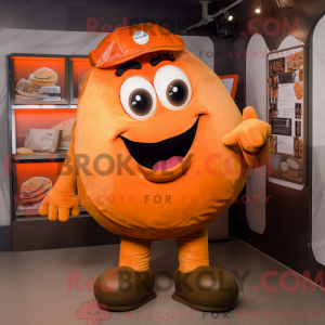 Orange Steak mascot costume...