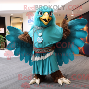 Turkis Hawk maskot kostume...