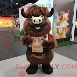 Brown Yak mascot costume...