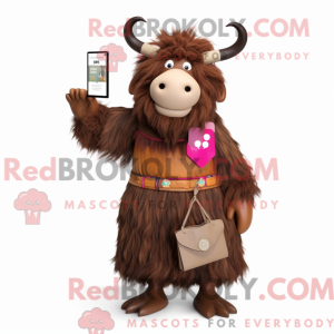 Brown Yak mascot costume...