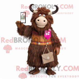 Brun Yak-maskotdraktfigur...