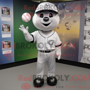 Silver Baseball Ball mascot...
