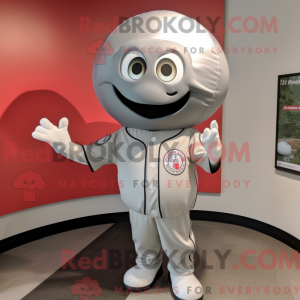 Silver Baseball Ball mascot...