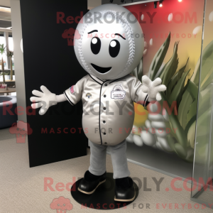 Silver Baseball Ball mascot...