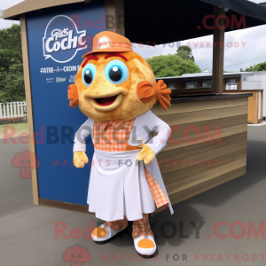 Peach Fish And Chips mascot...
