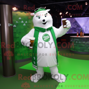 White Green Beer mascot...