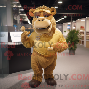 Gold Bison mascot costume...