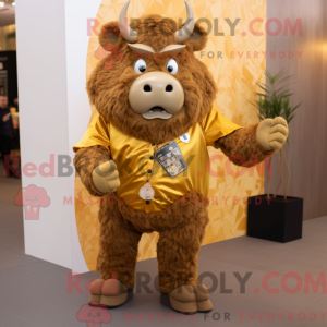Gold Bison mascot costume...