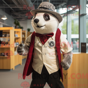 Cream Badger mascot costume...