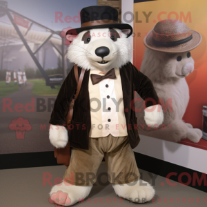 Cream Badger maskot kostume...