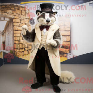 Cream Badger maskot kostume...