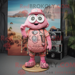 Pink Camera mascot costume...