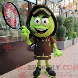 Olive Tennis Racket mascot...