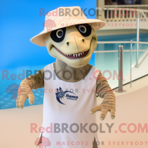 Beige Velociraptor mascot...