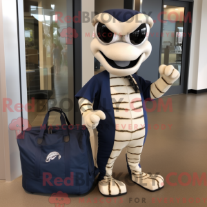 Navy Snake maskot kostume...
