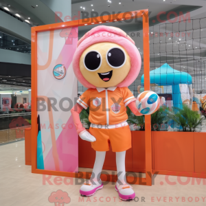 Peach Volleyball Net mascot...