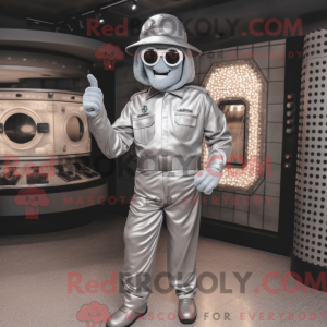 Silver But mascot costume...