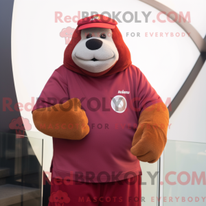 Maroon Walrus mascot...