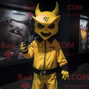 Gul vampyr maskot kostume...