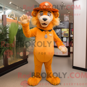 Orange Tamer Lion mascot...