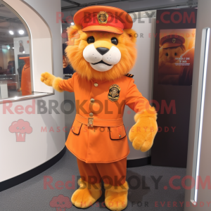 Orange Tamer Lion mascot...